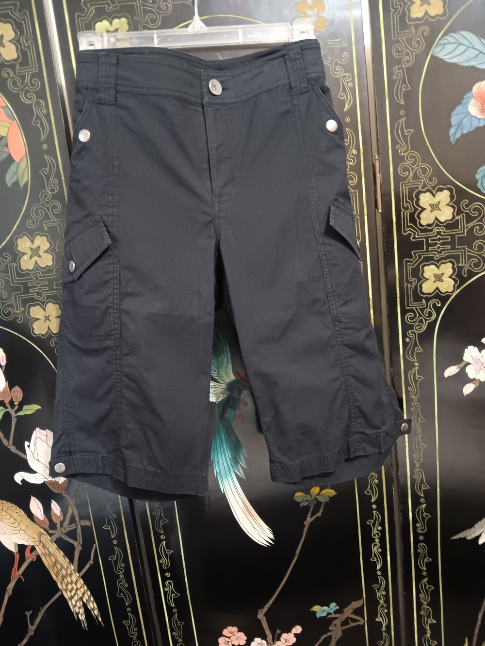 Tribal Black Cargo Bermuda Shorts